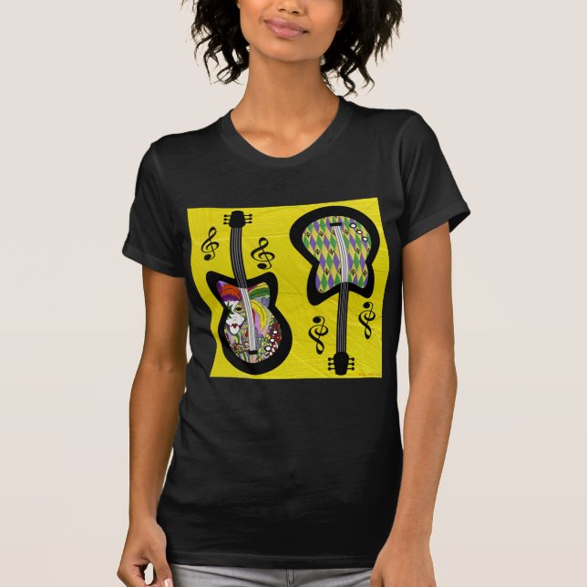 Colourful Mardi Gras Guitars T-Shirt (Front)