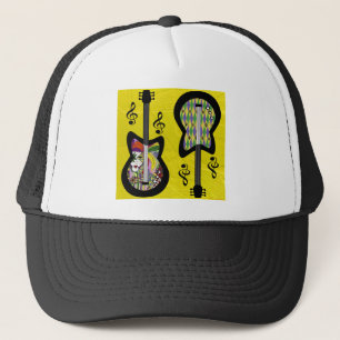 Colourful Mardi Gras Guitars Trucker Hat