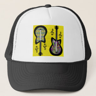 Colourful Mardi Gras Guitars Trucker Hat