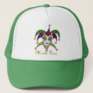Colourful Mardi Gras Jesters Mask Trucker Hat