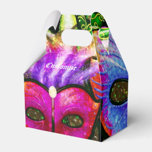 Colourful Mardi Gras Masks Gable Favour Box