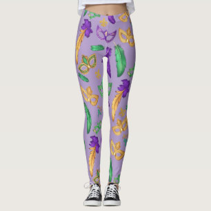 Colourful Mardi Gras patterned Leggings