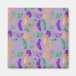 Colourful Mardi Gras patterned Magnet