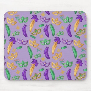 Colourful Mardi Gras patterned Mouse Pad