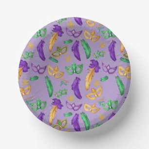 Colourful Mardi Gras patterned  Paper Plate