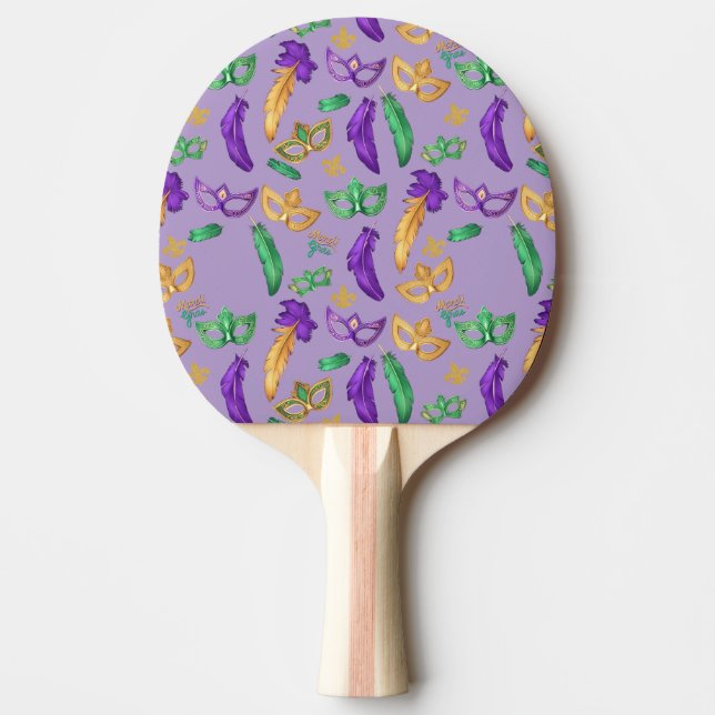 Colourful Mardi Gras patterned  Ping Pong Paddle (Front)