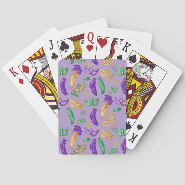 Colourful Mardi Gras patterned  Playing Cards (Back)