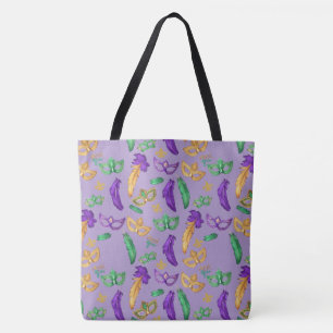 Colourful Mardi Gras patterned Tote Bag