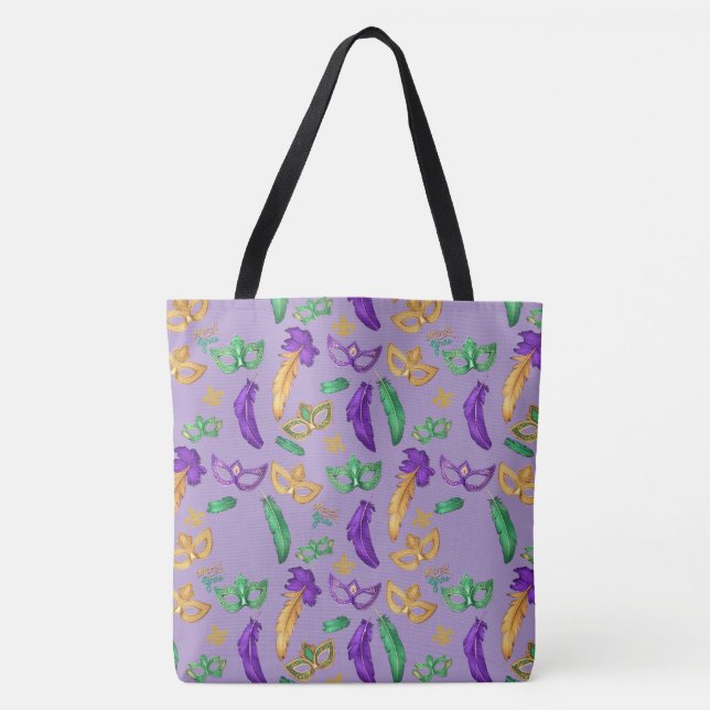 Colourful Mardi Gras patterned  Tote Bag (Front)