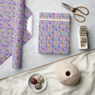 Colourful Mardi Gras patterned  Wrapping Paper