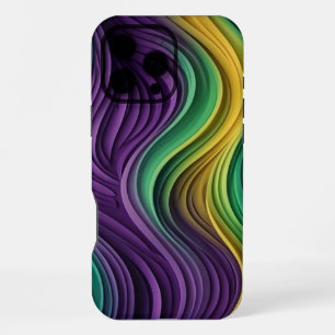 Colourful Mardi Gras wave patterned  iPhone 16 Pro Max Case