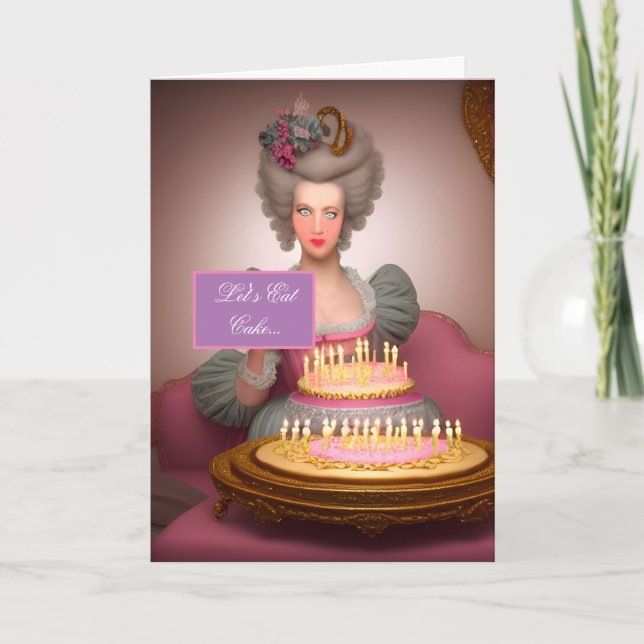 Colourful Marie Antoinette Birthday Cake Card (Front)