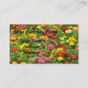 Colourful Marigold Flower Bed Business Card
