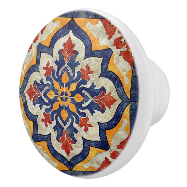 Colourful Marracash Tile Design Ceramic Knob (Right)