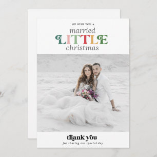 Colourful Married Little Christmas Thank You Holiday Card