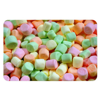 Colourful marshmallows print magnet