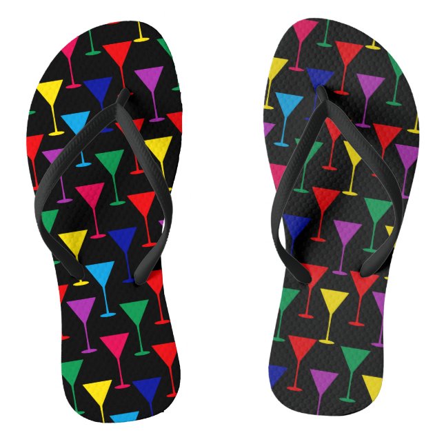 Colourful Martini Cocktail Pattern Jandals (Footbed)