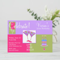 Colourful Martini Glasses Birthday Party