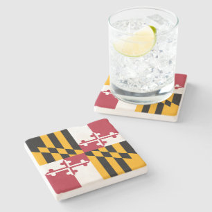 Colourful Maryland State Flag Stone Coaster