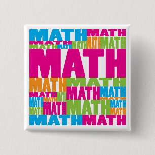Colourful Math 15 Cm Square Badge