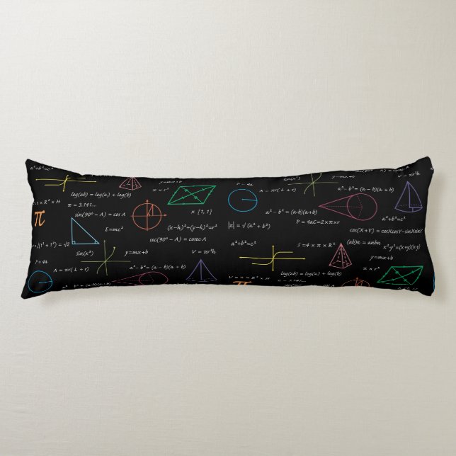 Colourful Mathematics Equations Math Formulas  Body Cushion (Front)