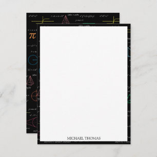 Colourful Mathematics Equations Math Formulas  Card