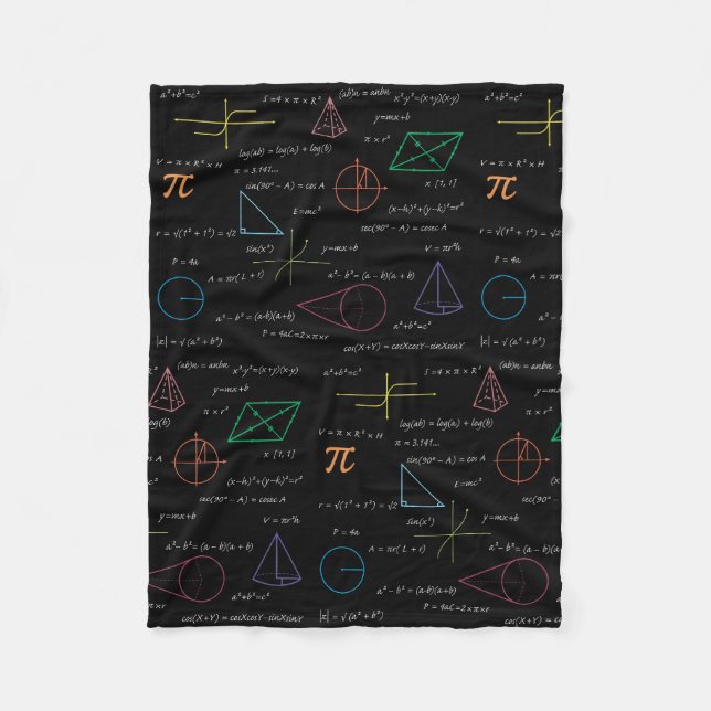 Colourful Mathematics Equations Math Formulas  Fleece Blanket (Front)