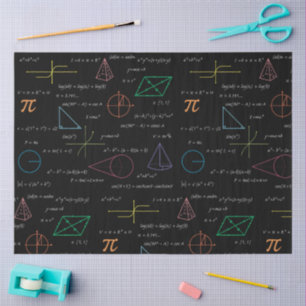 Colourful Mathematics Equations Math Formulas  Tissue Paper