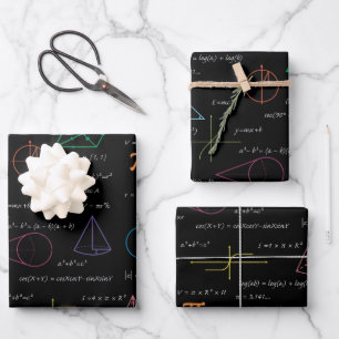 Colourful Mathematics Equations Math Formulas  Wrapping Paper Sheet