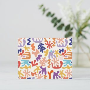 Colourful Matisse Abstract Patterned Postcard