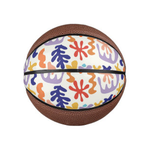 Colourful Matisse Pattern Abstract Botanical Shape Mini Basketball