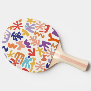 Colourful Matisse Pattern Abstract Botanical Shape Ping Pong Paddle