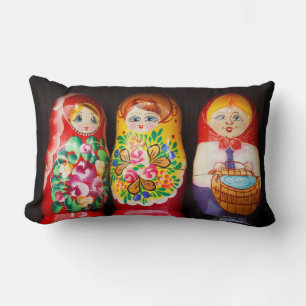 Colourful Matryoshka Dolls Lumbar Cushion