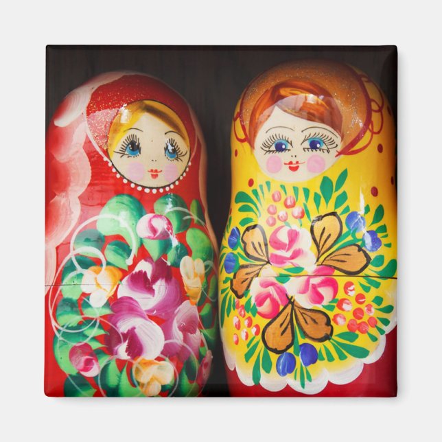 Colourful Matryoshka Dolls Magnet (Front)