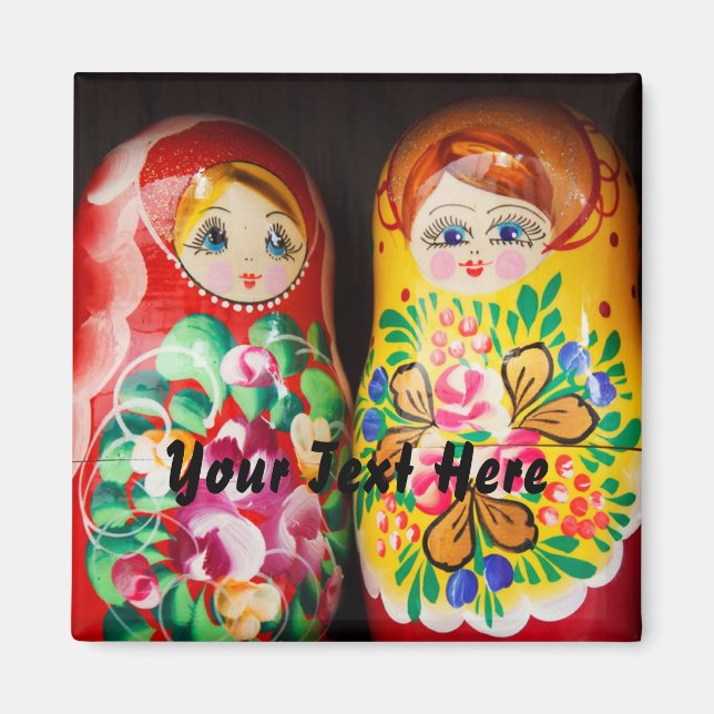 Colourful Matryoshka Dolls Magnet (Front)