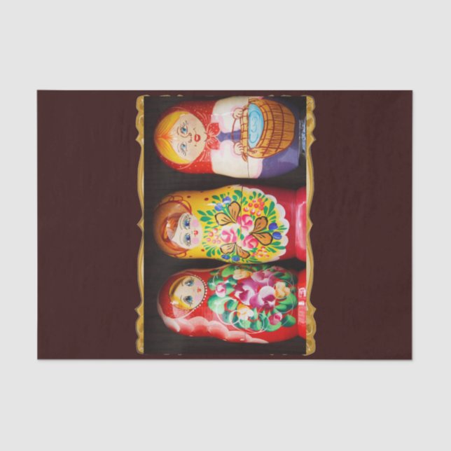 Colourful Matryoshka Dolls Tissue Paper (Front)