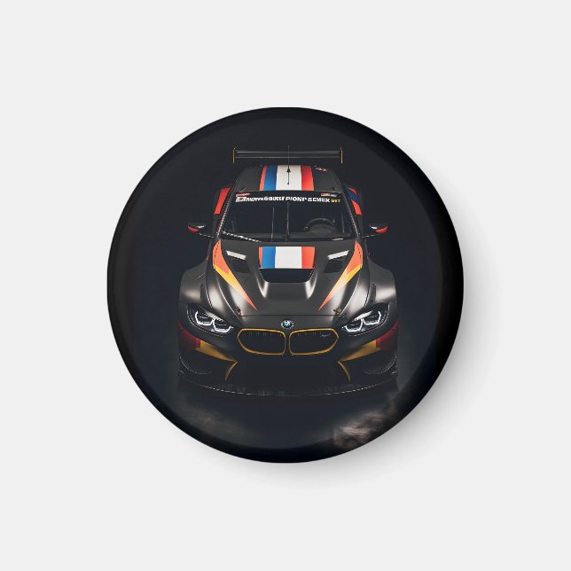 Colourful Matte Race Car Magnet - Premium Quality  (Front)