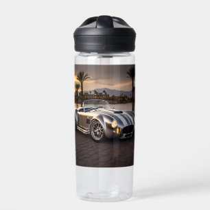 Colourful matte race car water bottle