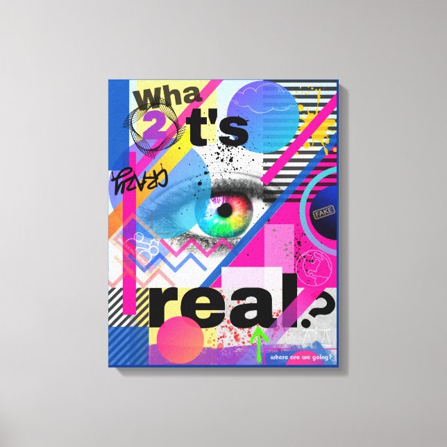 Colourful Maximalist Art Stretched Canvas Print (Front)