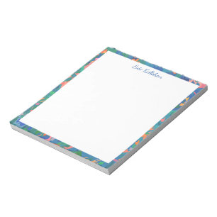 Colourful Maximalist Boho Abstract Personalised Notepad