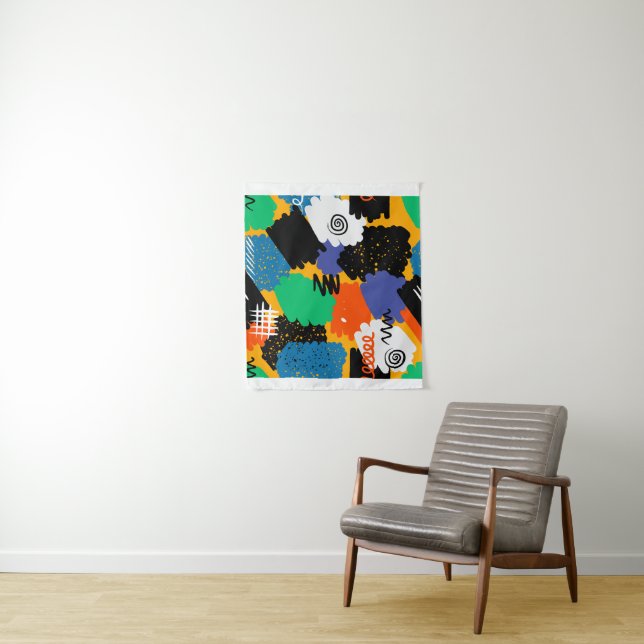 Colourful Maximalist Design  Tapestry (In Situ)