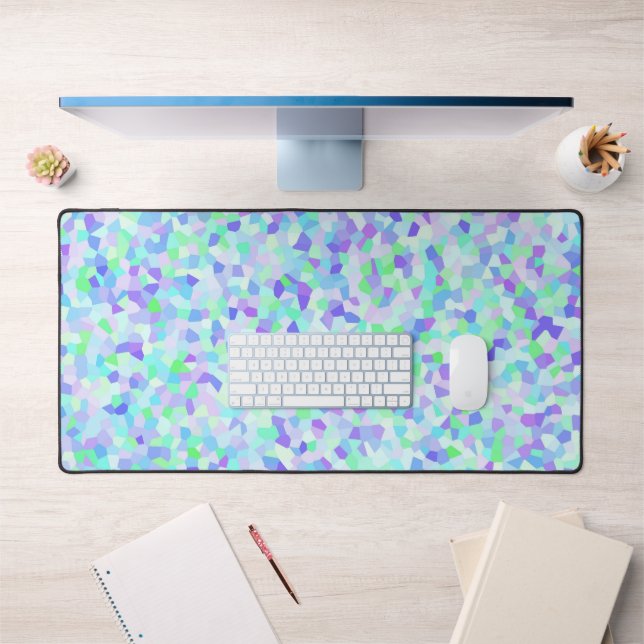 Colourful Maximalist Groovy Boho Abstract Sprinkle Desk Mat (Office 1)