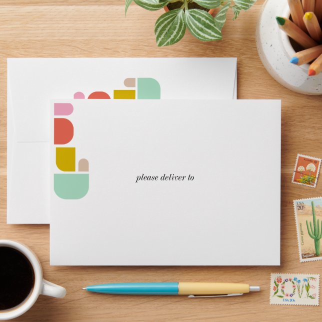 Colourful Maximalist Holiday Envelope (Desk)