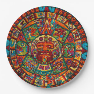 Colourful Mayan Calendar Paper Plate