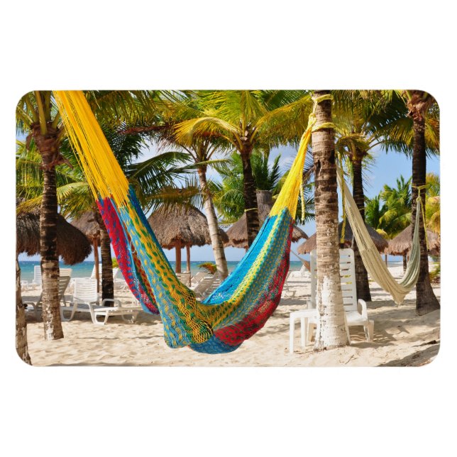 Colourful Mayan Hammock Cozumel Mexico Flex Magnet (Horizontal)