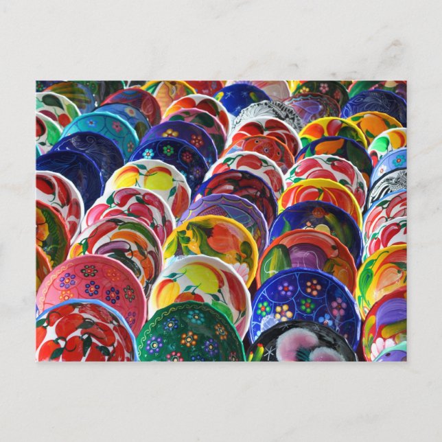 Colourful Mayan Mexican Bowls Postcard (Front)