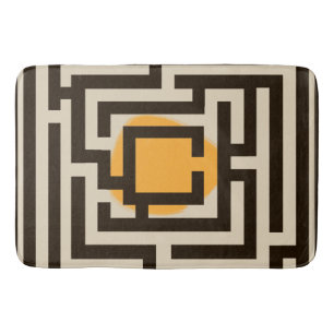 Colourful Maze Pattern on Custom Colour Bath Mat