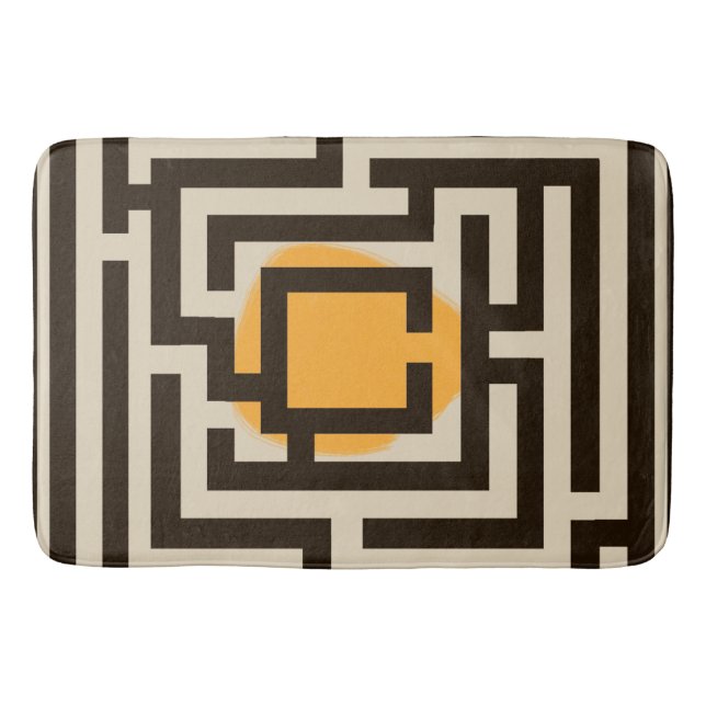 Colourful Maze Pattern on Custom Colour Bath Mat (Front)