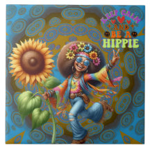 Colourful-Me Hippie Chic Keep Calm Ceramic Tile