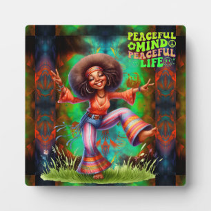 Colourful-Me Hippie Chic Peace Plaque with Easel